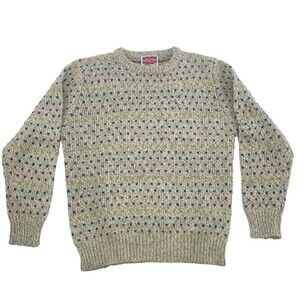 Cherry Stix Wool Blend Sweater Vintage Multicolored Polka Dot Womens 42 Large